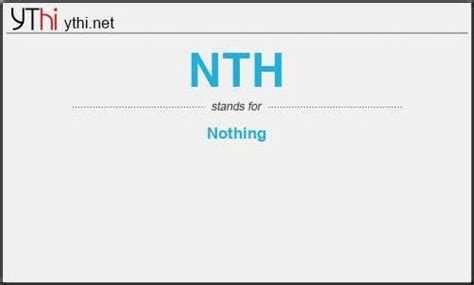 what does nth mean in texting